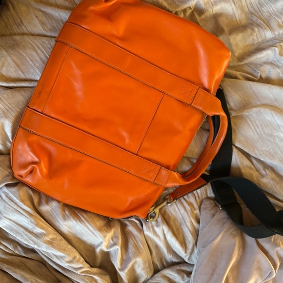 Orange Leather messenger bag by Jack Spade - Picture 3 of 7